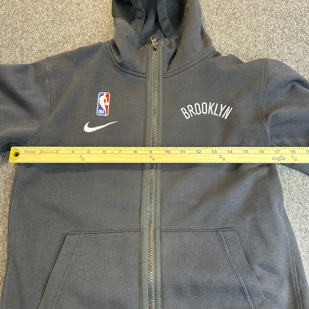 Nike Boys Brooklyn Nets NBA Showtime Full Zip Hoodie Black Medium 10-12 Dri-FIT - Picture 8 of 16